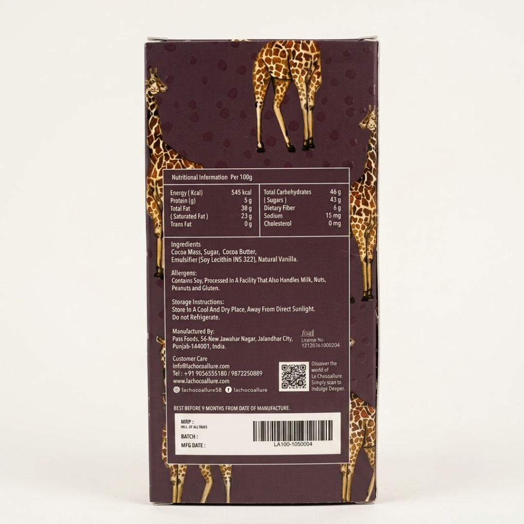 Dark Chocolate Bar 54.5% | Belgian Couverture | La Chocoallure