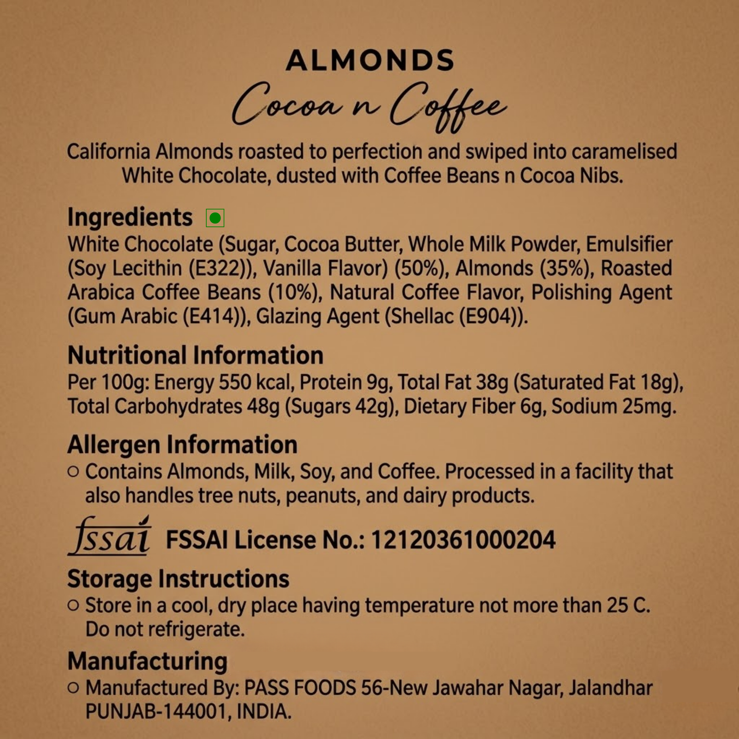 Cocoa & Coffee Almond Dragees | White Chocolate Coffee Almond Gift