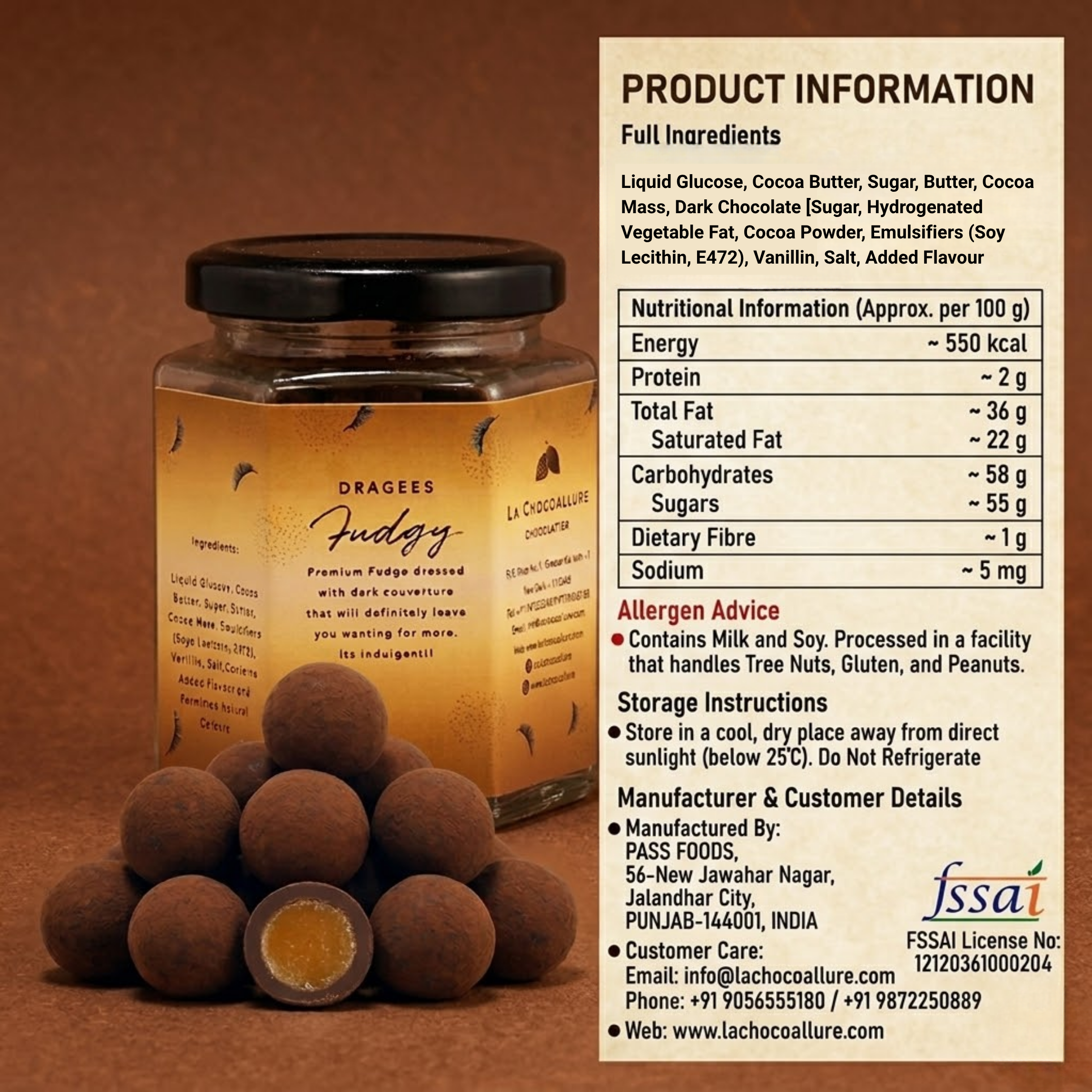 Fudgy Dark Chocolate Dragees | Soft Milk Fudge in Dark Chocolate