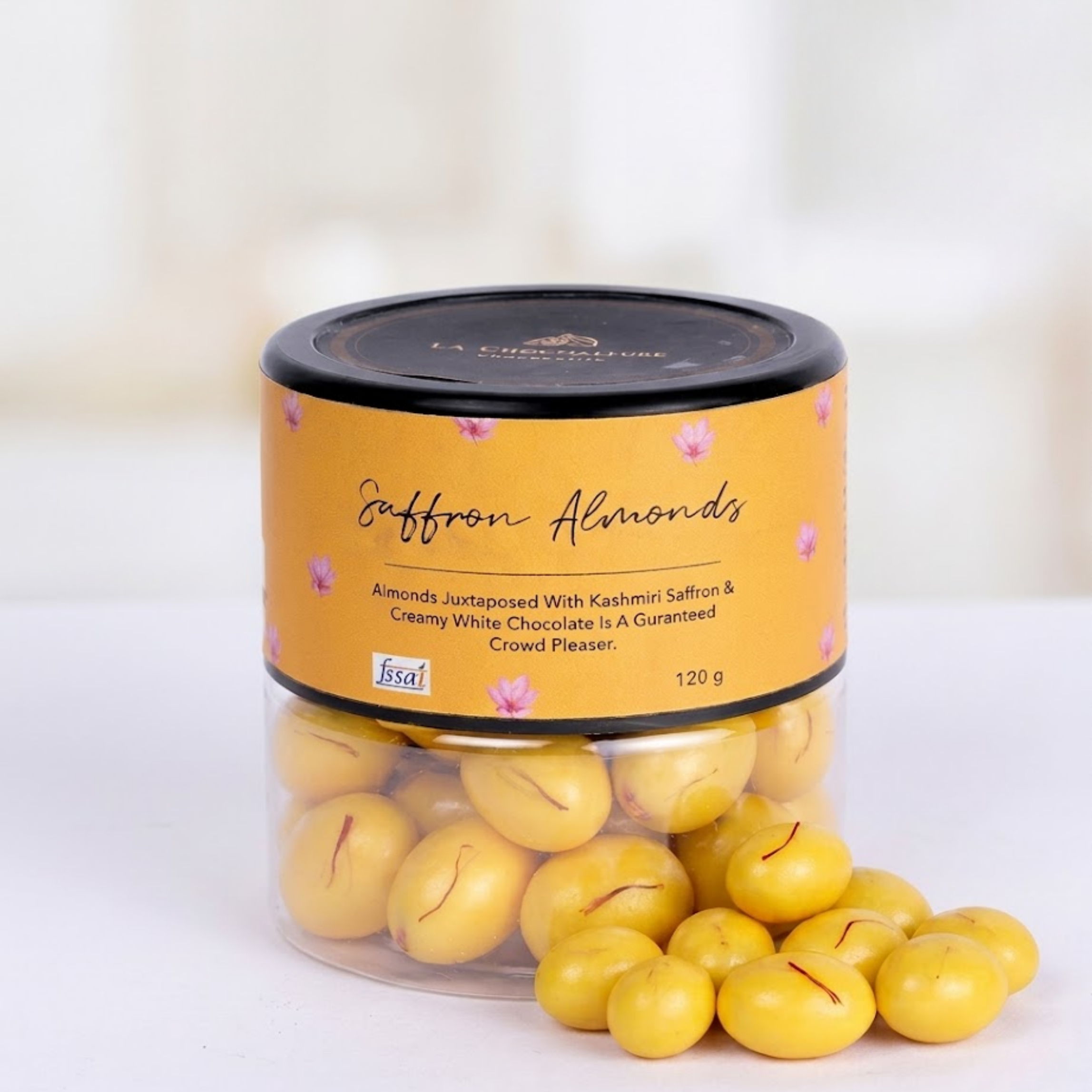 Saffron Almonds | White Chocolate Kesar Almonds | 120g Value Pack