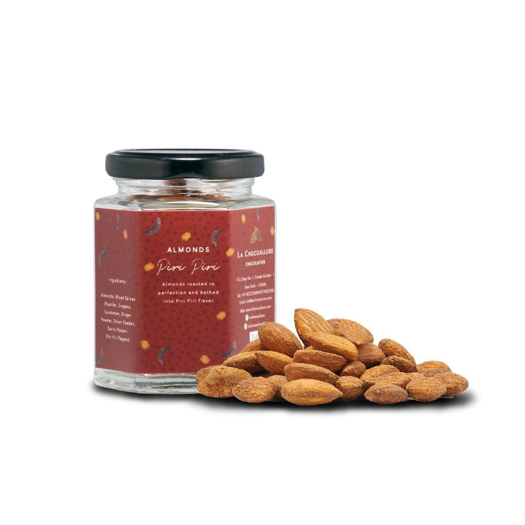 Piri Piri ( Peri Peri) Almonds - Crunchy Snack Infused with Exotic Spice Blend