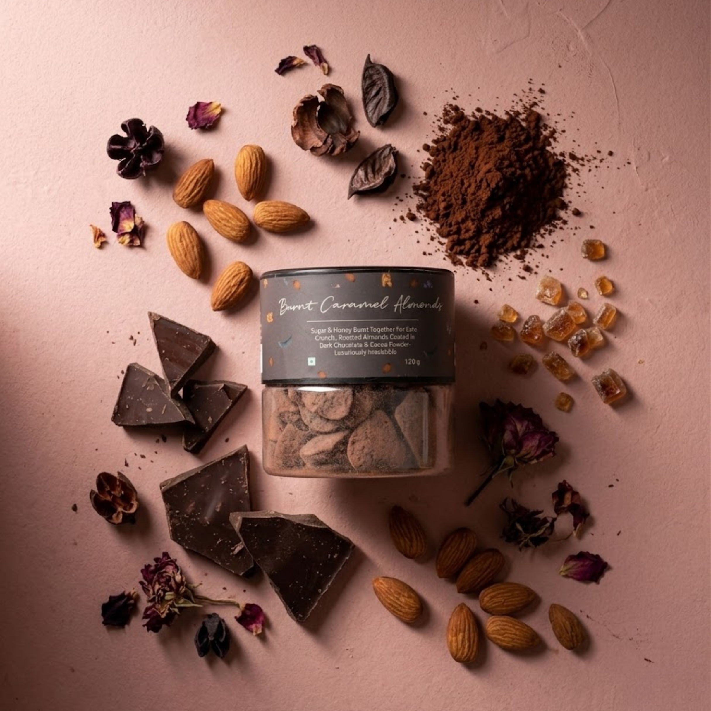 Burnt Caramel Almonds (Cocoa Dust)