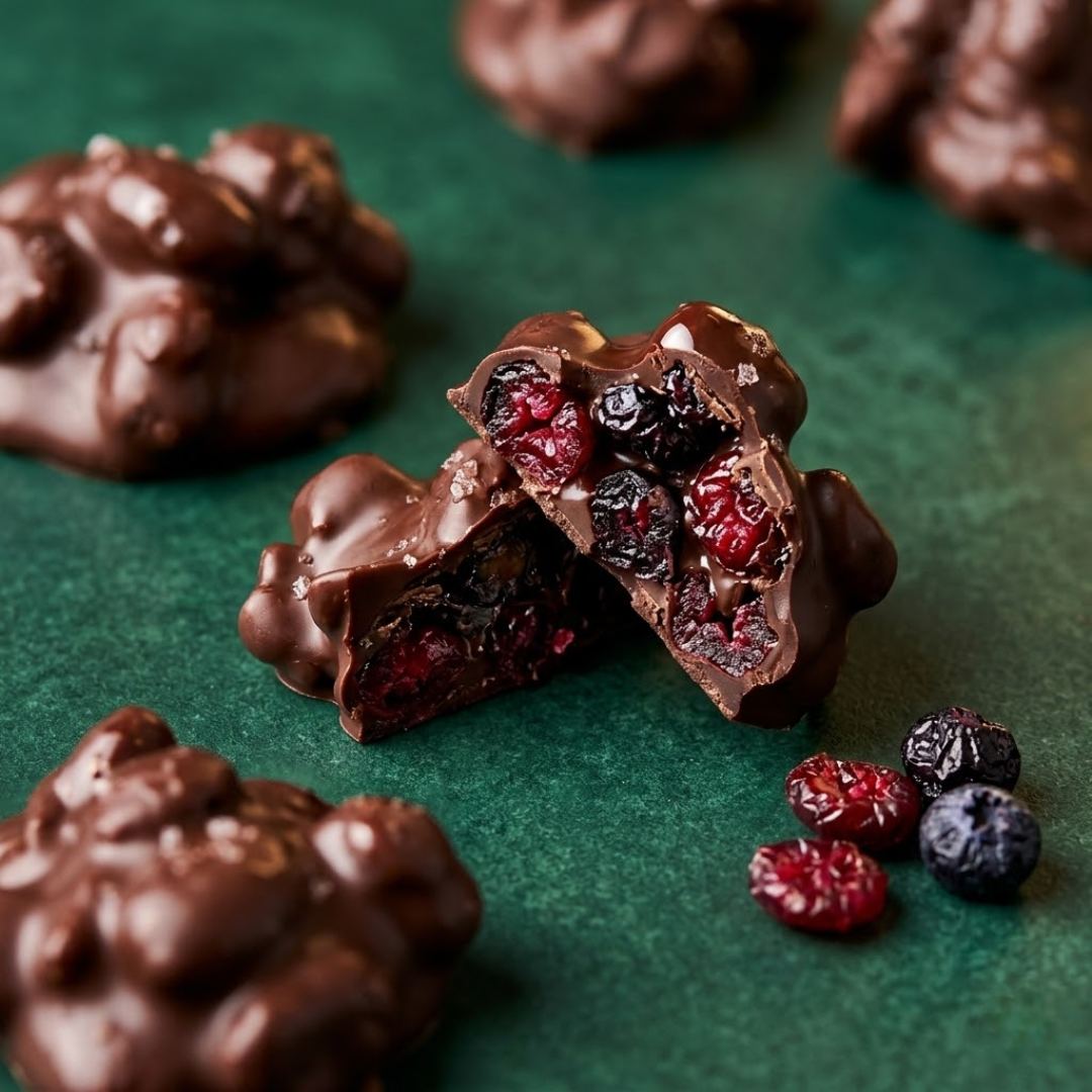 Berry Bites | Cranberry & Blueberry Dark Chocolate Rocks
