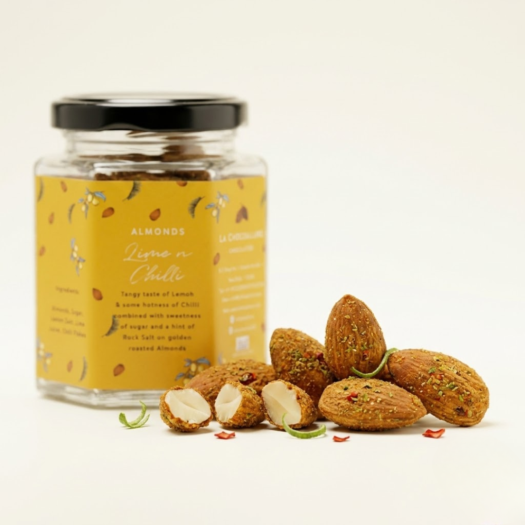 La Chocoallure Lime n Chili Almonds - A Zesty Delight for Your Taste Buds!