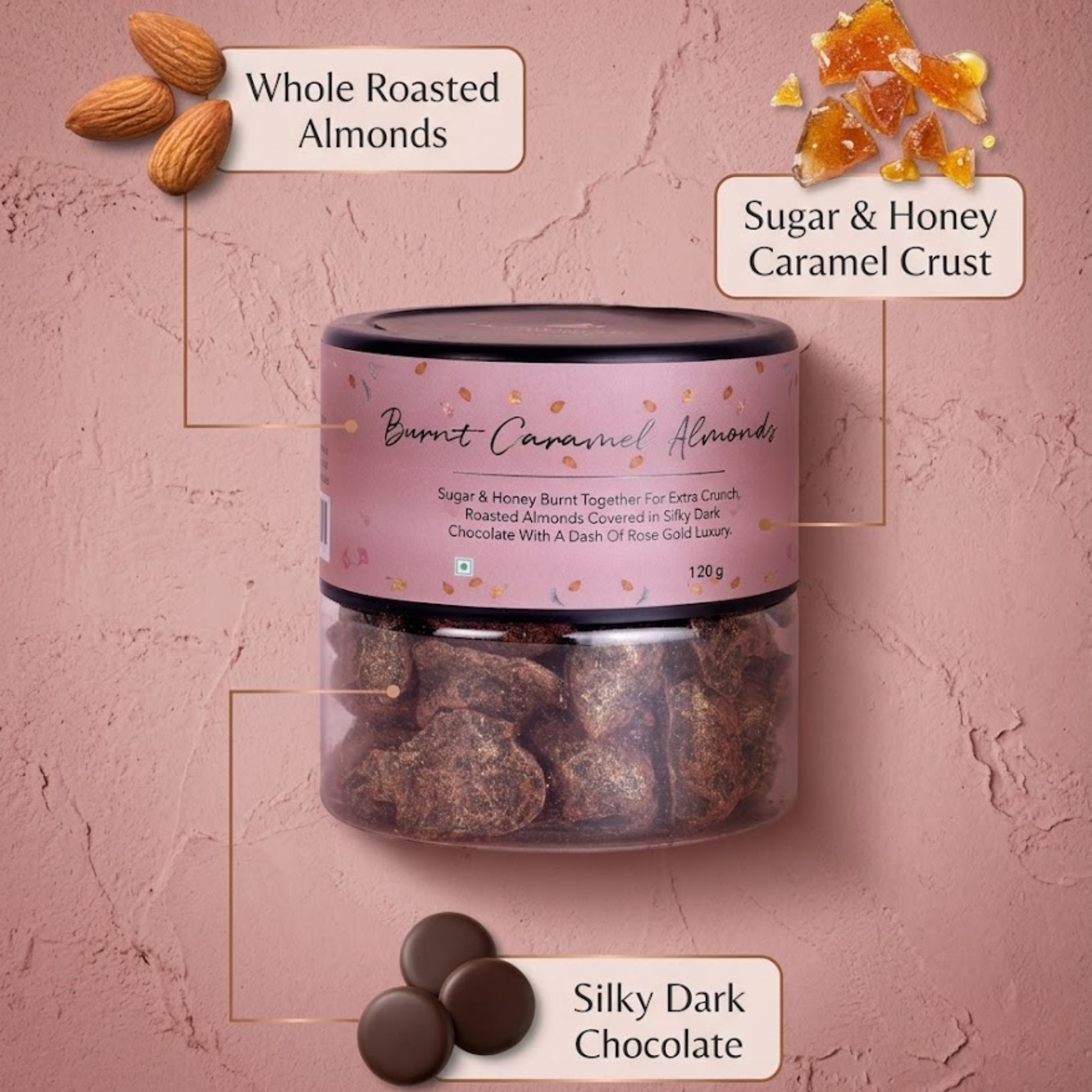 Burnt Caramel Almonds (Rose Gold)