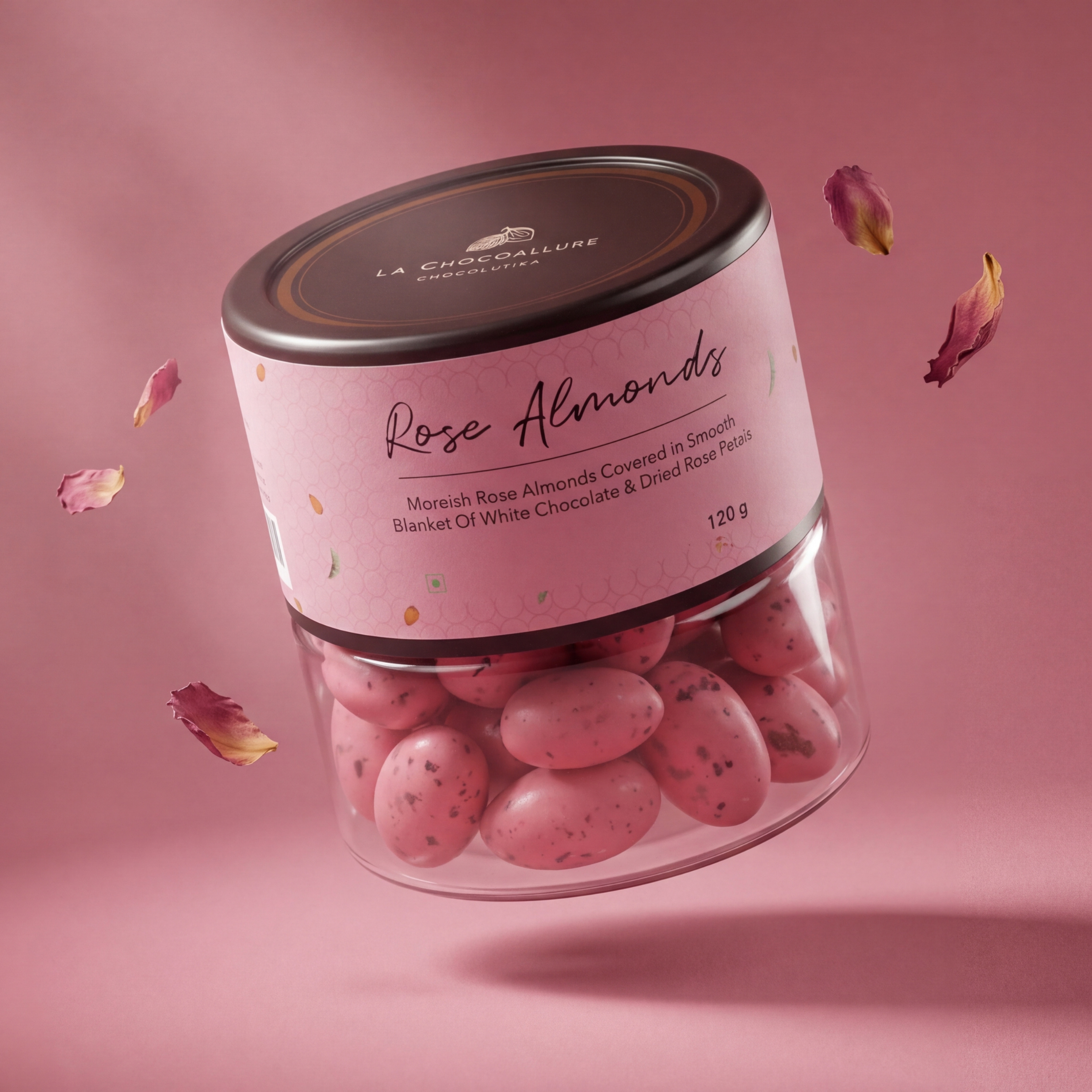 Rose Almond Dragees | White Chocolate & Organic Rose Petal | 120g