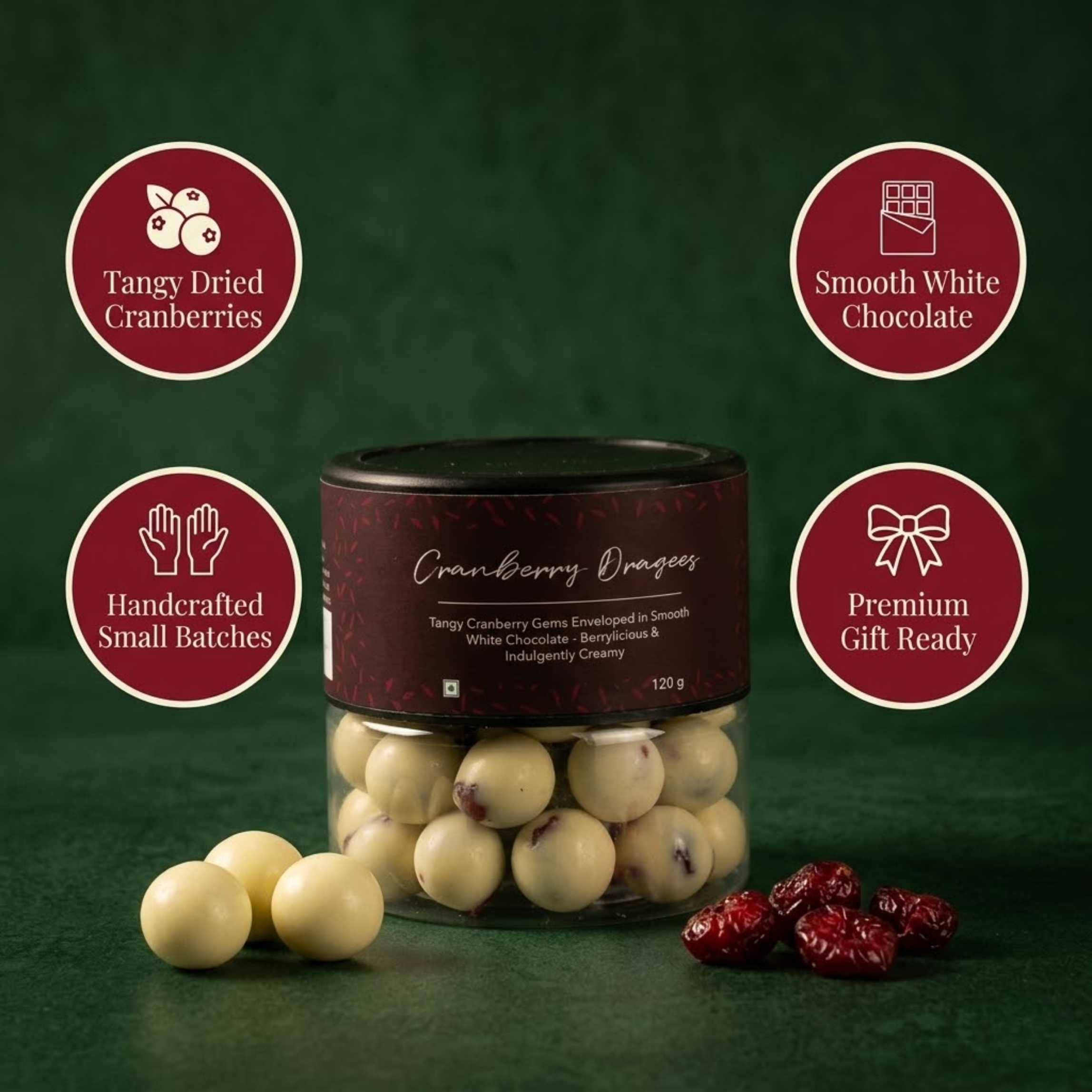 Cranberry Dragees 120 gms
