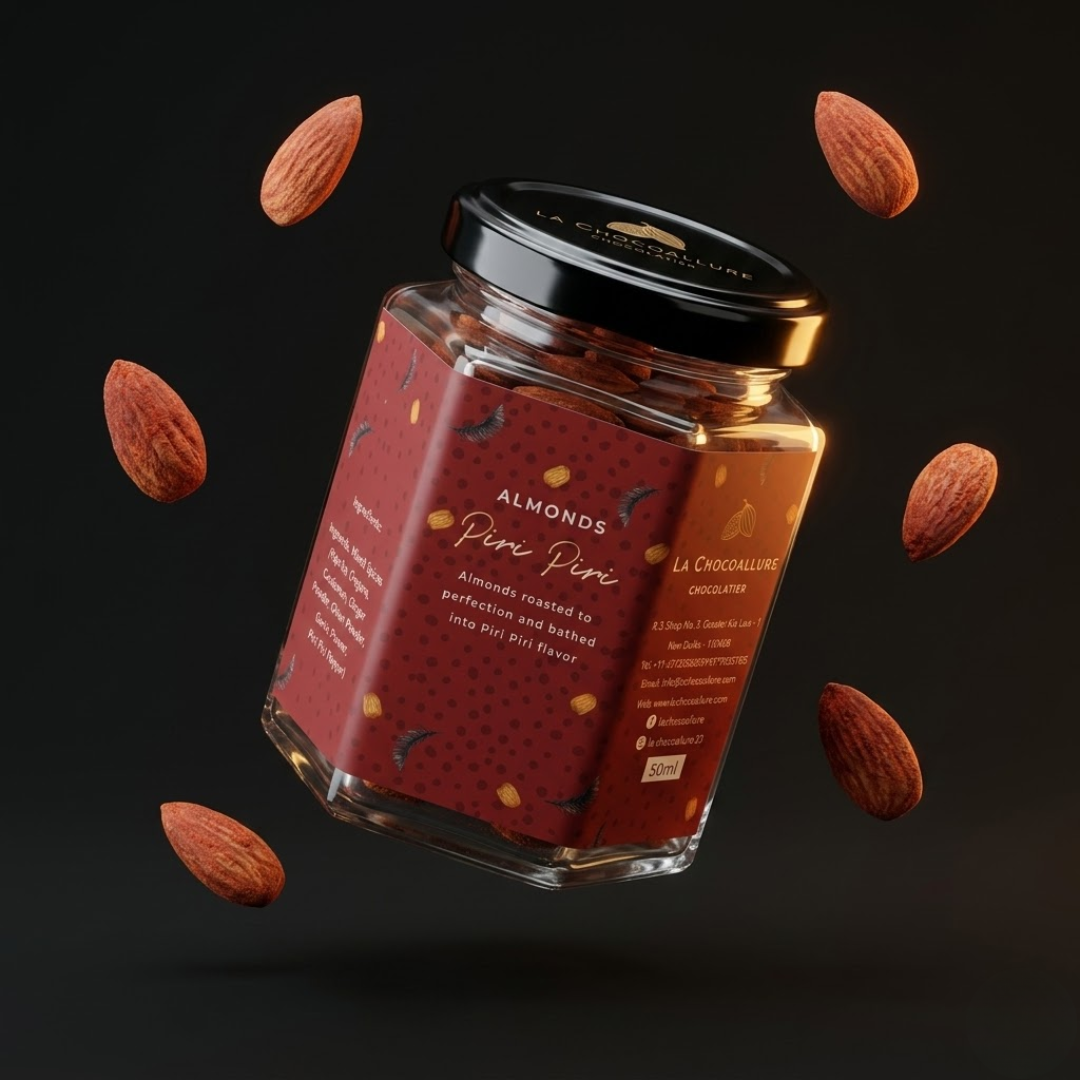 Piri Piri ( Peri Peri) Almonds - Crunchy Snack Infused with Exotic Spice Blend