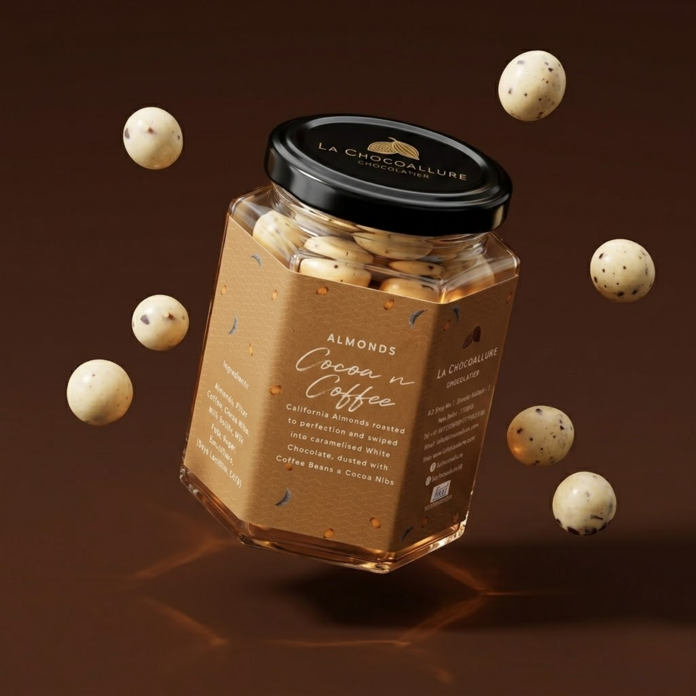 Cocoa & Coffee Almond Dragees | White Chocolate Coffee Almond Gift