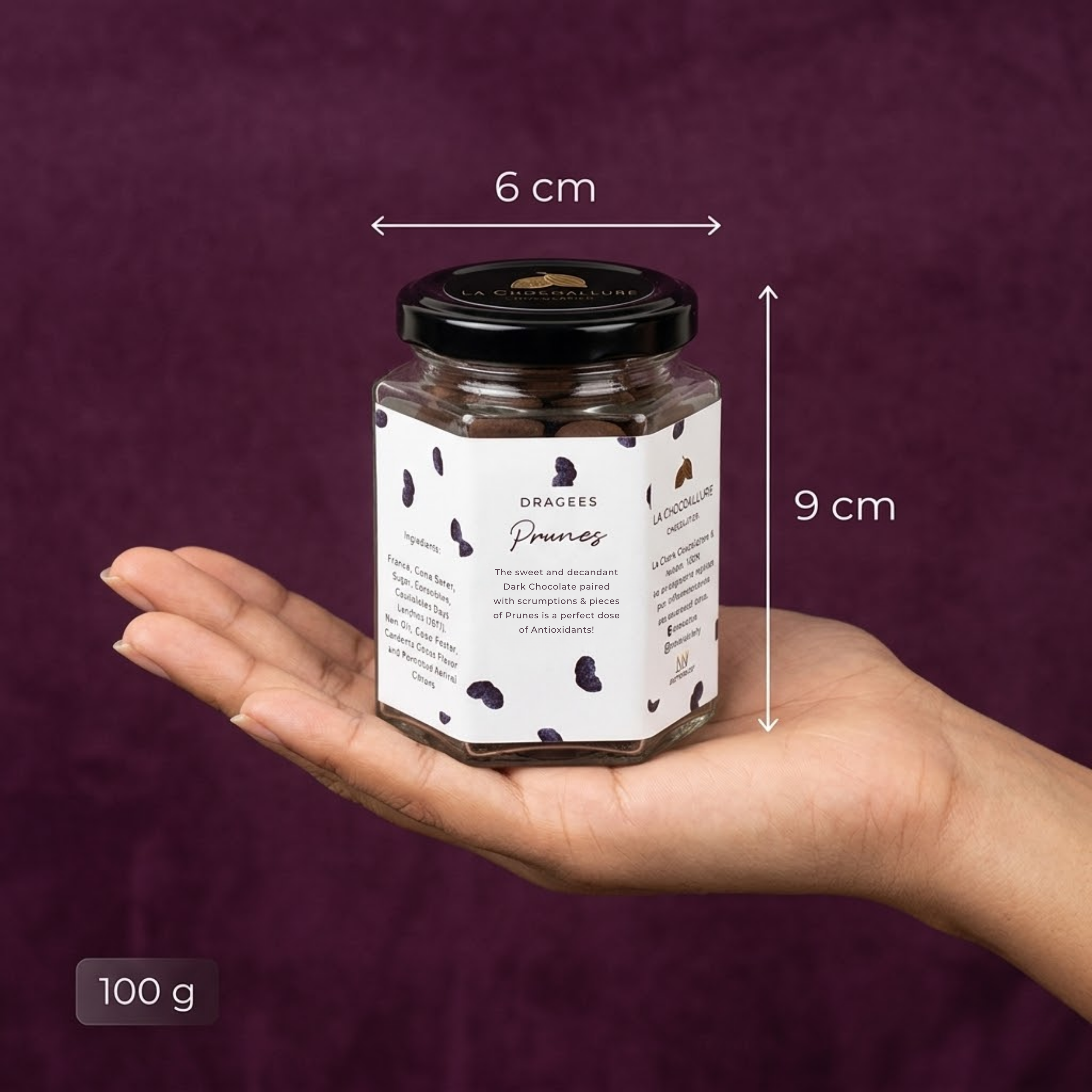 Prunes Dark Chocolate Dragees | Dried Plum Dark Couverture Gift