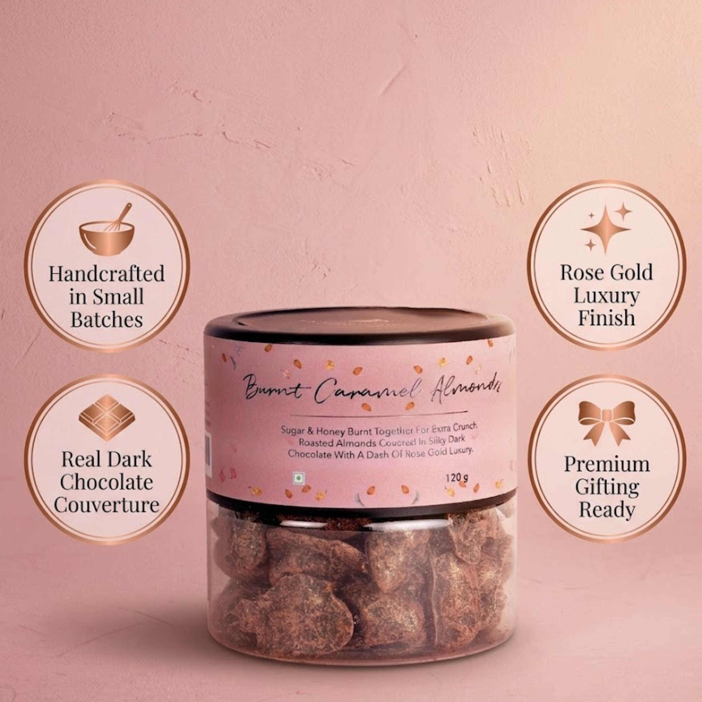 Burnt Caramel Almonds (Rose Gold)