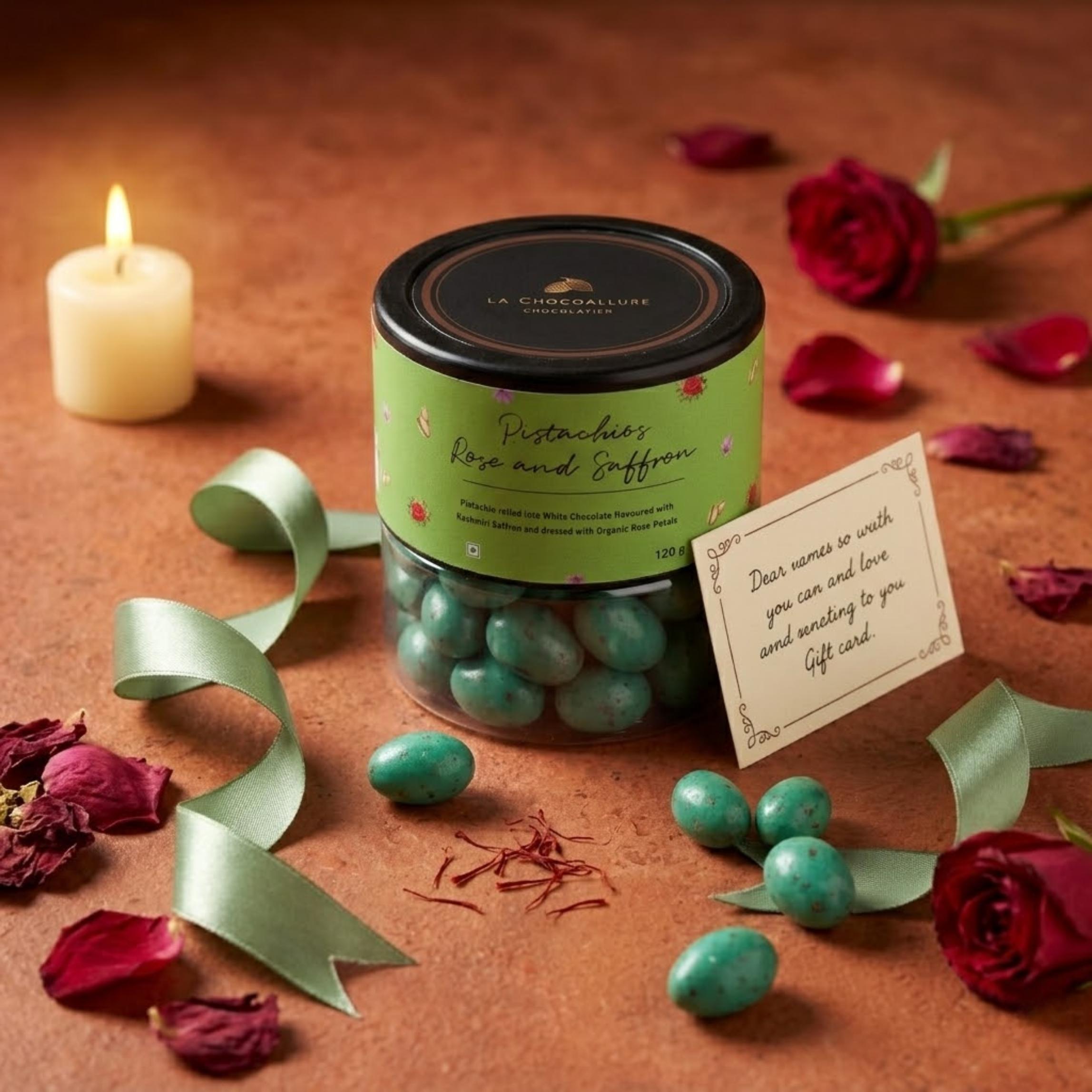 Pistachio Rose n Saffron Dragees 120g