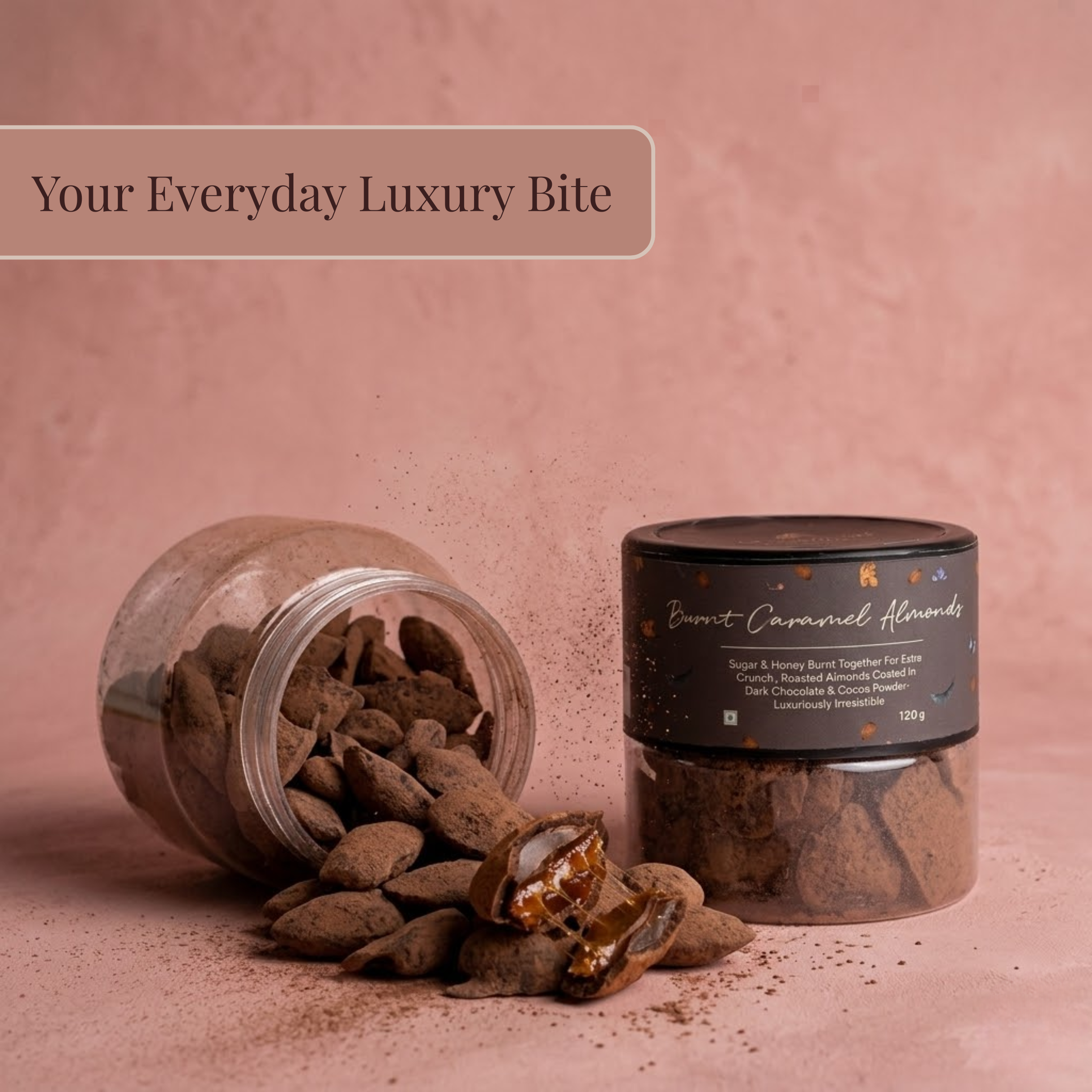Burnt Caramel Almonds (Cocoa Dust)