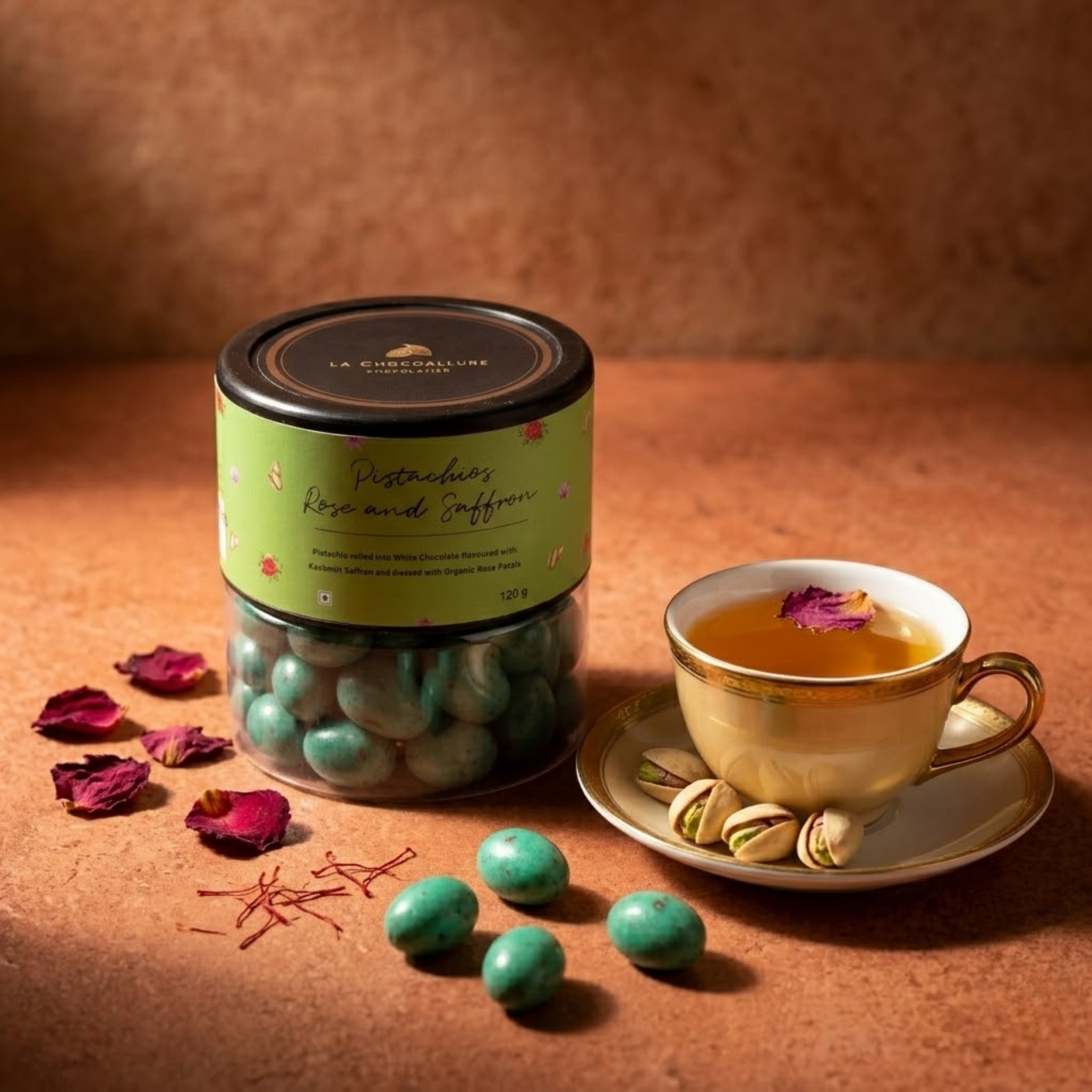 Pistachio Rose n Saffron Dragees 120g