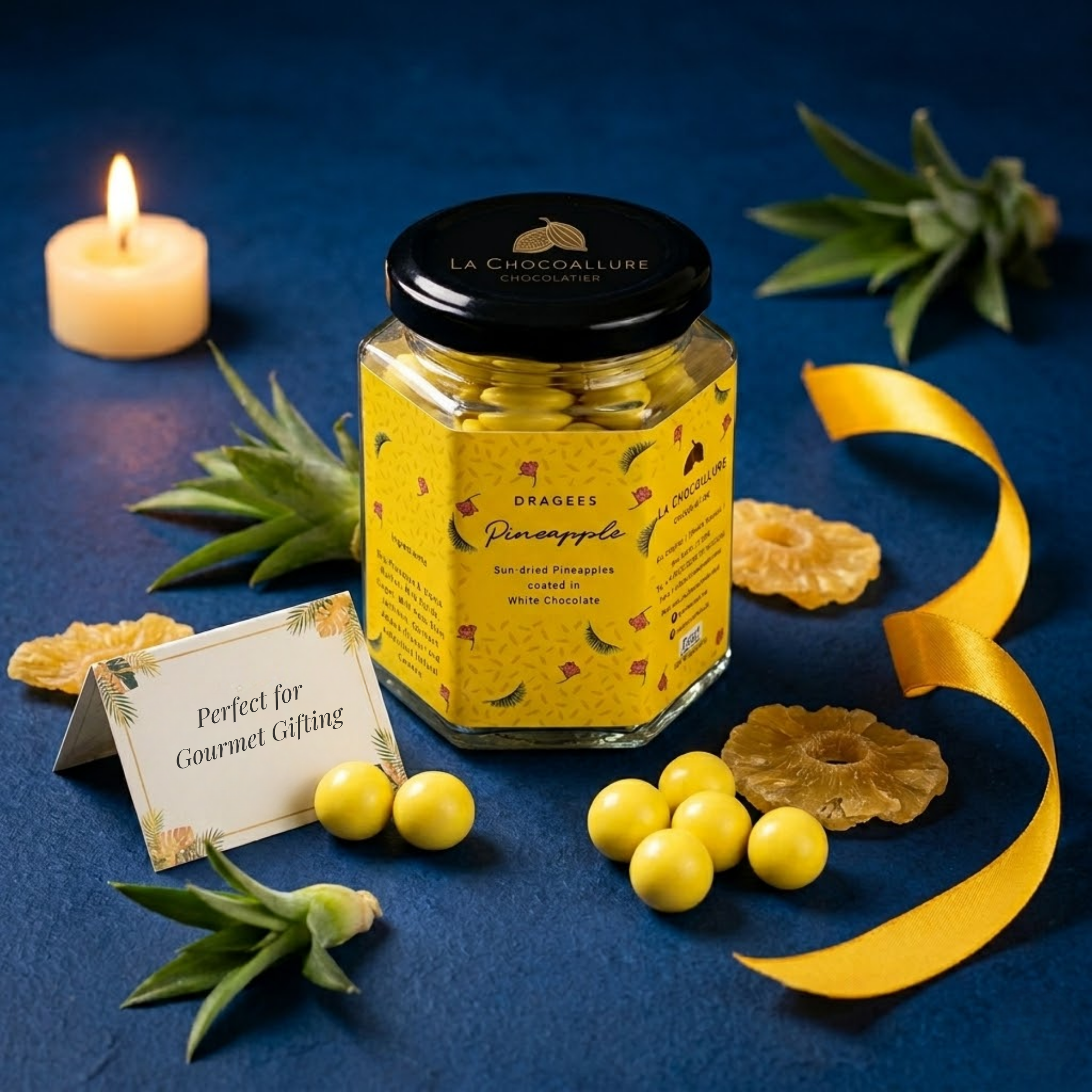 Pineapple White Chocolate Dragees | Tropical Chocolate Gift 100g