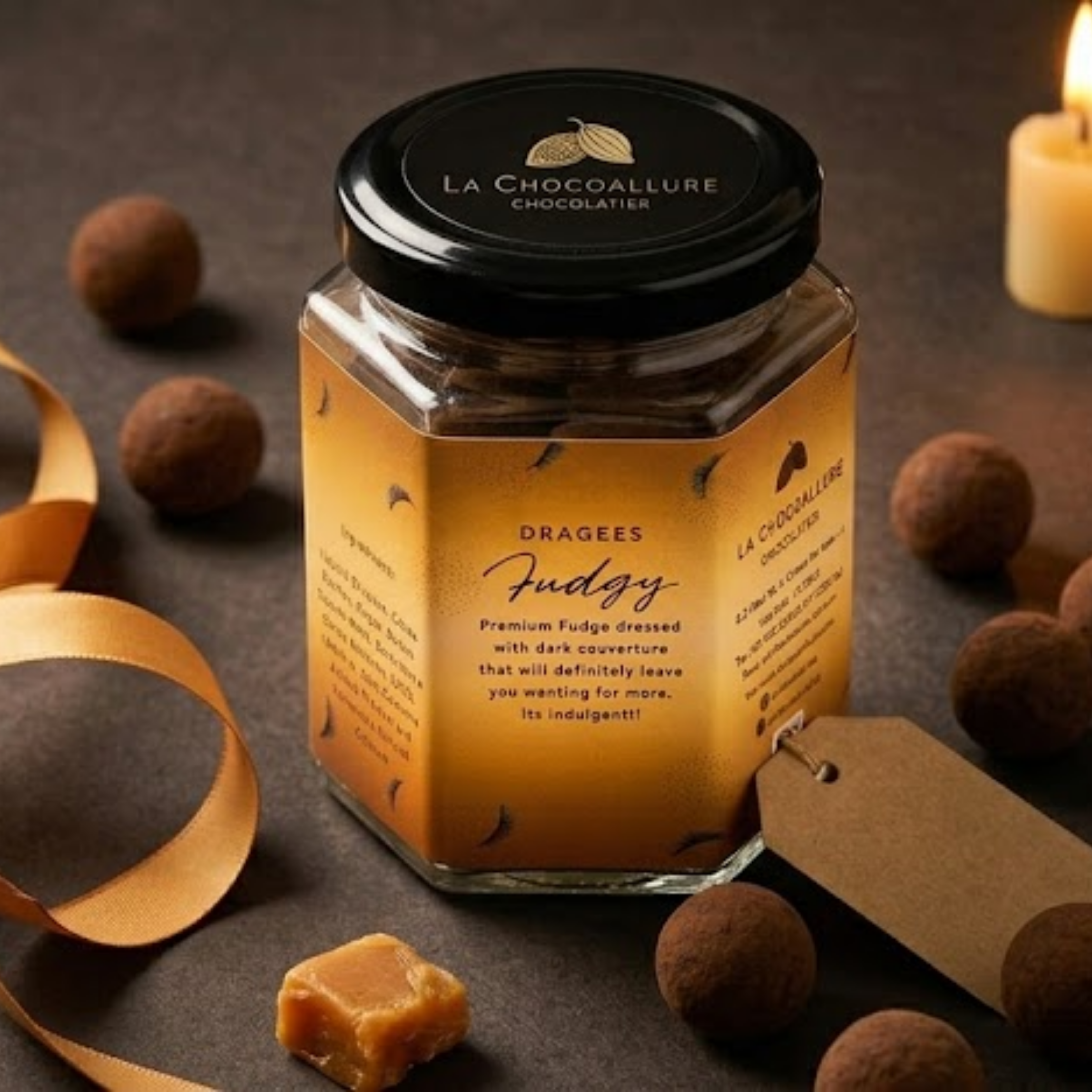 Fudgy Dark Chocolate Dragees | Soft Milk Fudge in Dark Chocolate