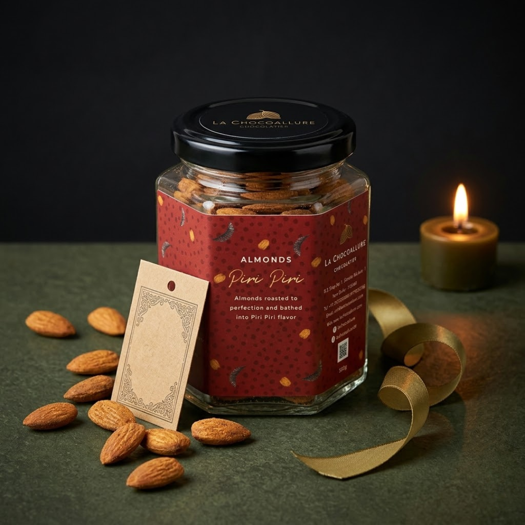 Piri Piri ( Peri Peri) Almonds - Crunchy Snack Infused with Exotic Spice Blend