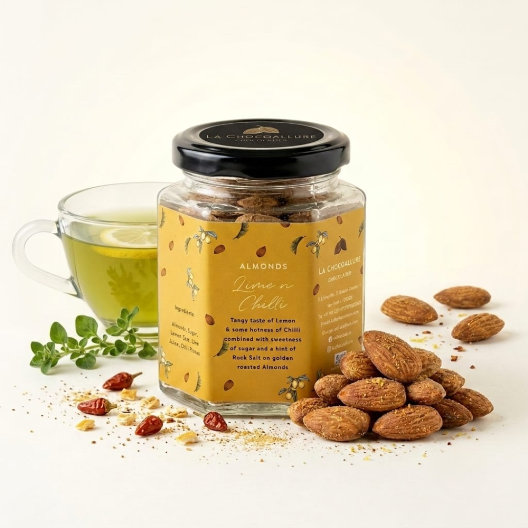 La Chocoallure Lime n Chili Almonds - A Zesty Delight for Your Taste Buds!
