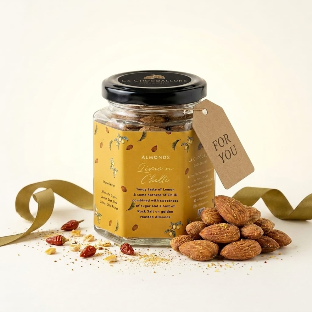 La Chocoallure Lime n Chili Almonds - A Zesty Delight for Your Taste Buds!