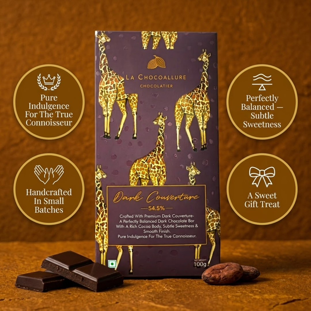 Dark Chocolate Bar 54.5% | Belgian Couverture | La Chocoallure