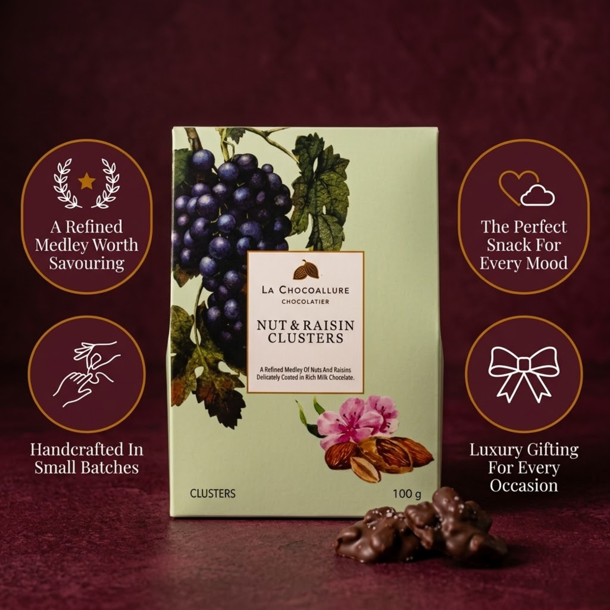 Nut & Raisin Clusters | Fruit and Nut Chocolate Rocks