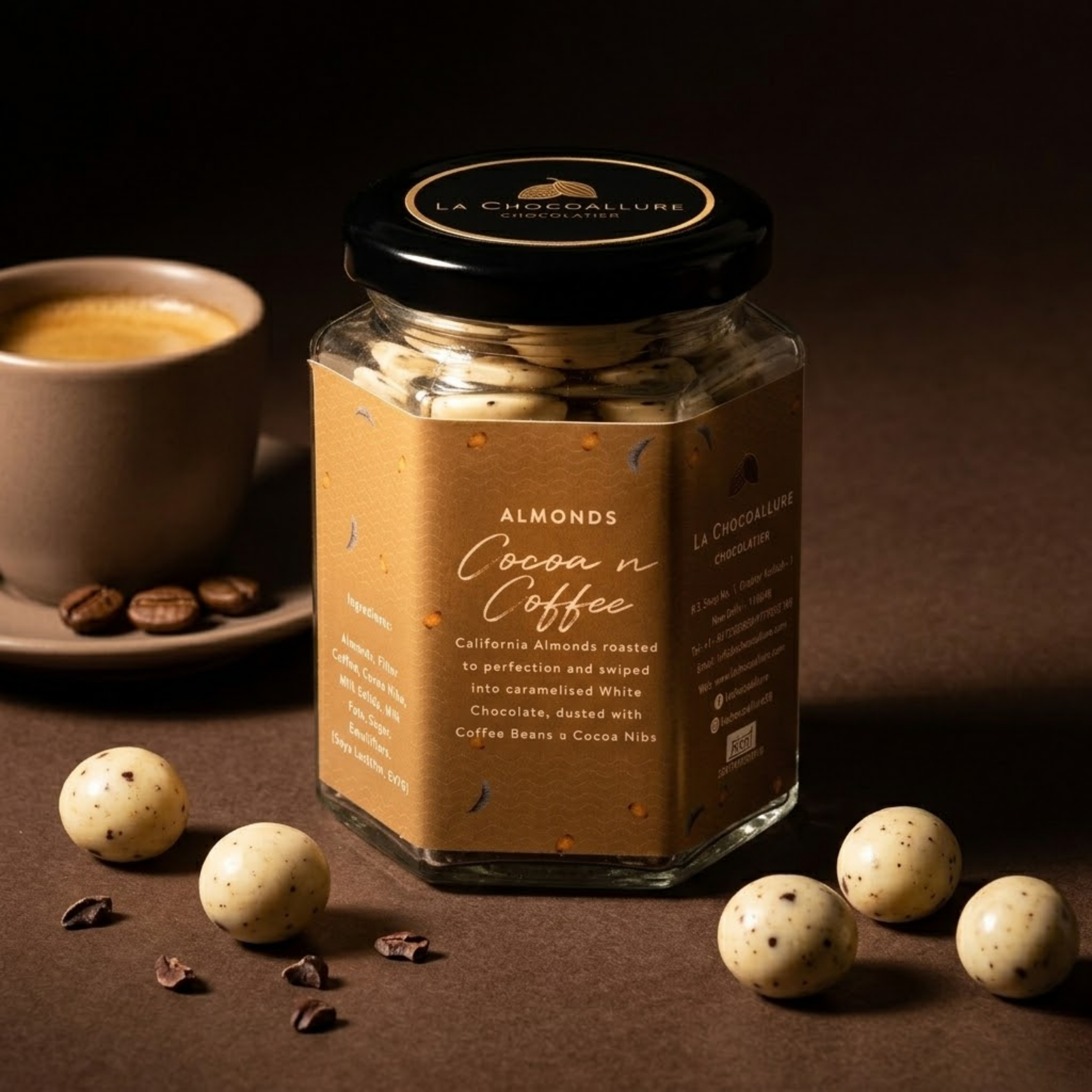 Cocoa & Coffee Almond Dragees | White Chocolate Coffee Almond Gift