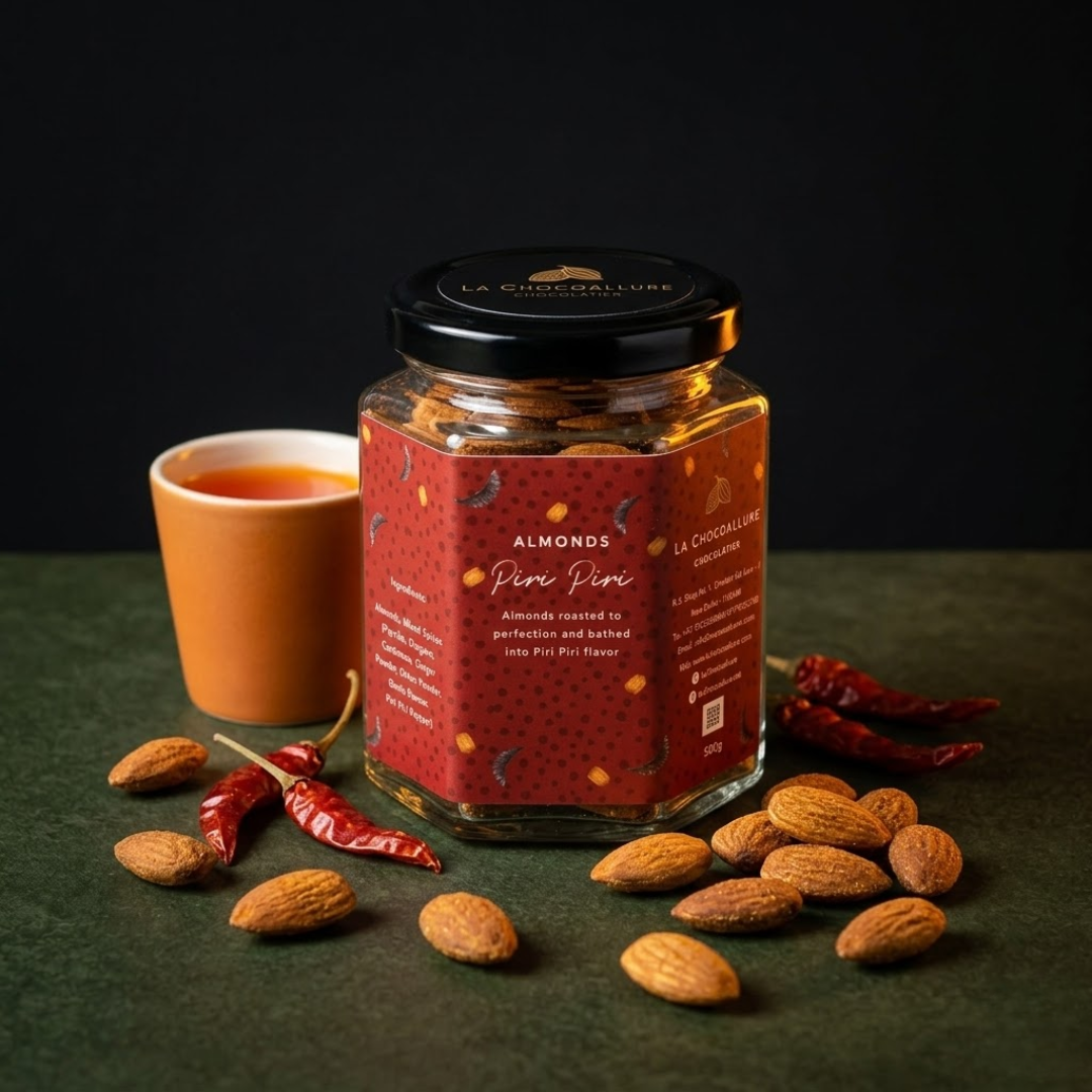 Piri Piri ( Peri Peri) Almonds - Crunchy Snack Infused with Exotic Spice Blend