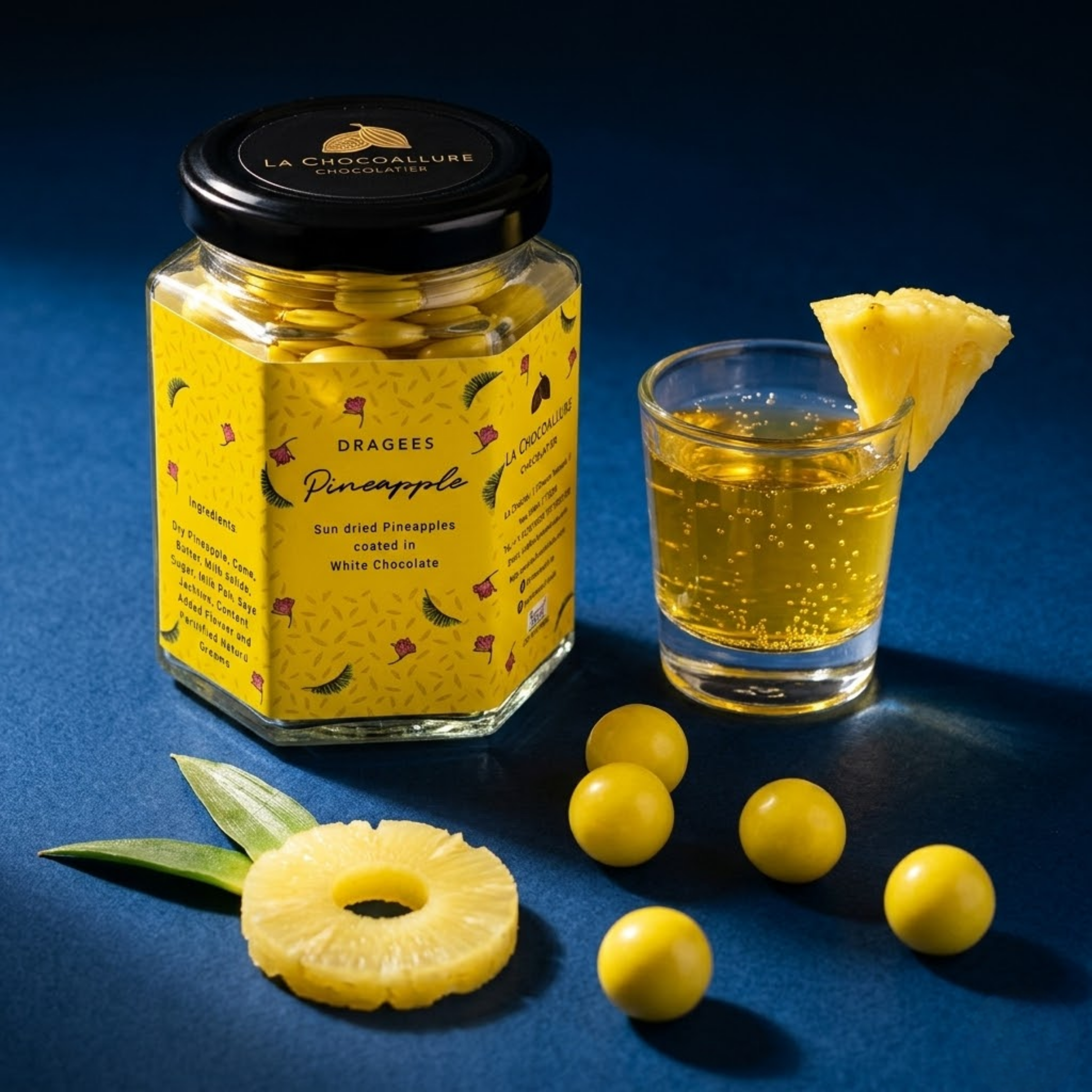 Pineapple White Chocolate Dragees | Tropical Chocolate Gift 100g