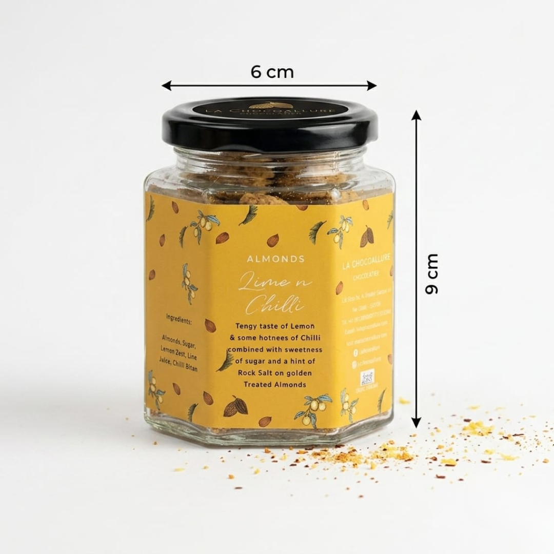 La Chocoallure Lime n Chili Almonds - A Zesty Delight for Your Taste Buds!