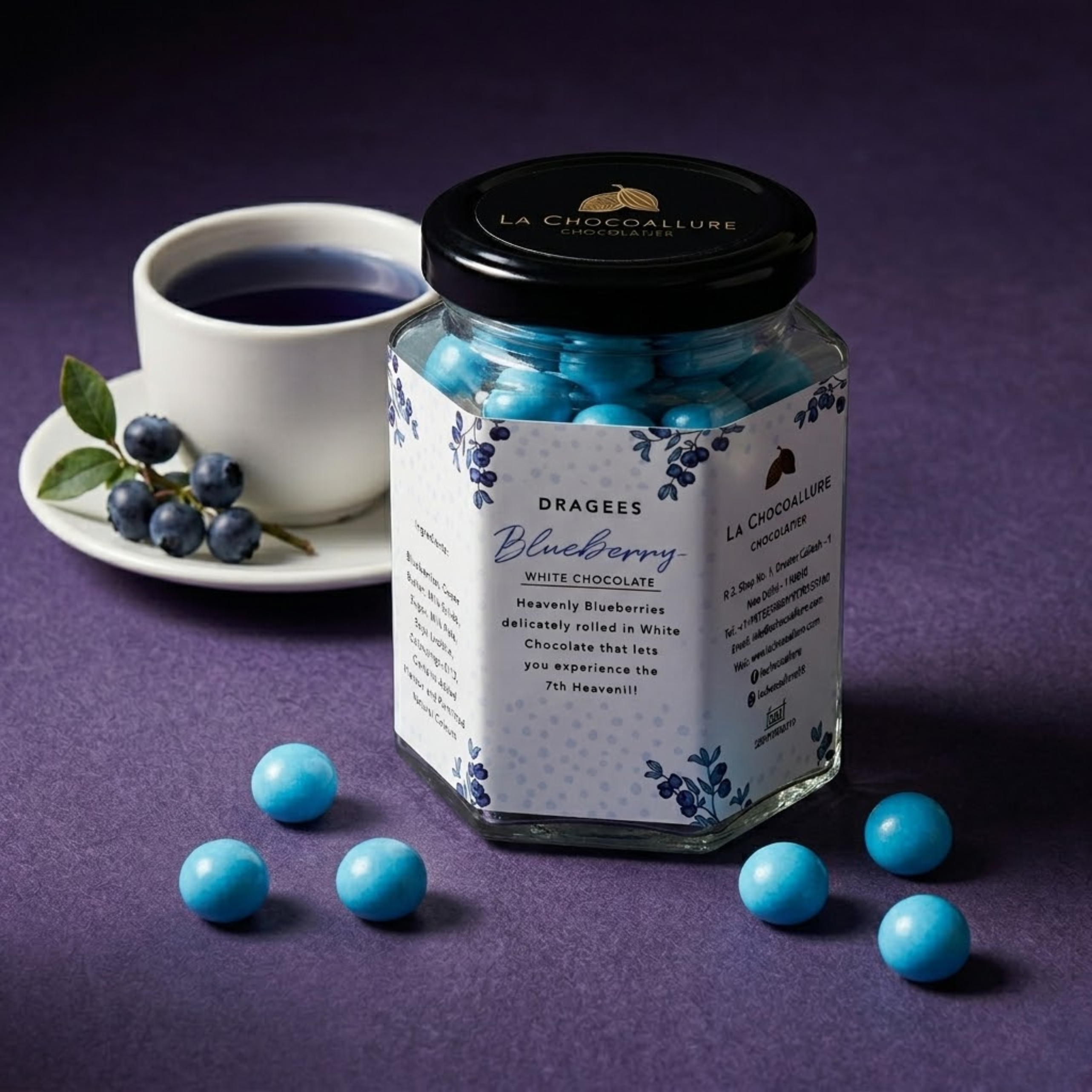 Blueberry White Chocolate Dragees | Premium Berry Chocolate Gift