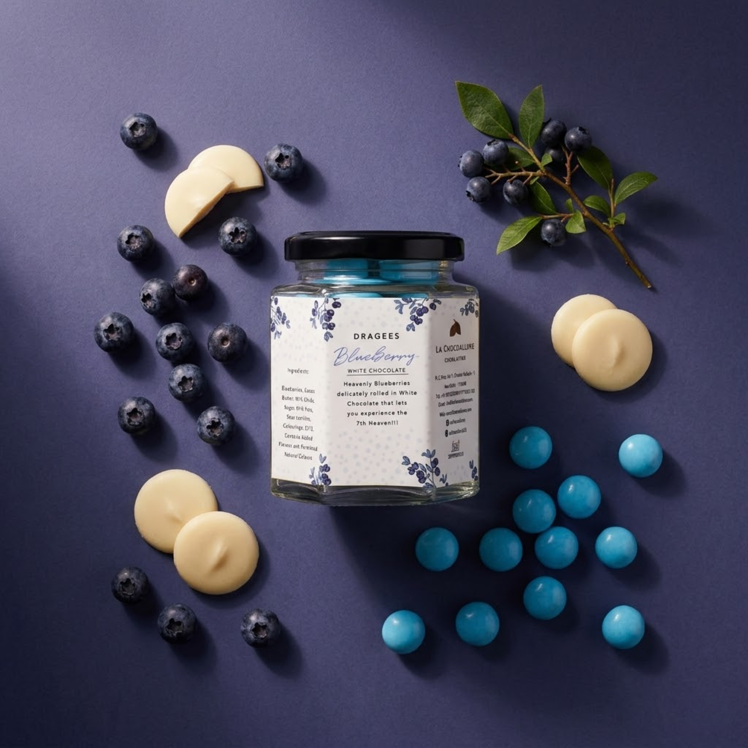 Blueberry White Chocolate Dragees | Premium Berry Chocolate Gift