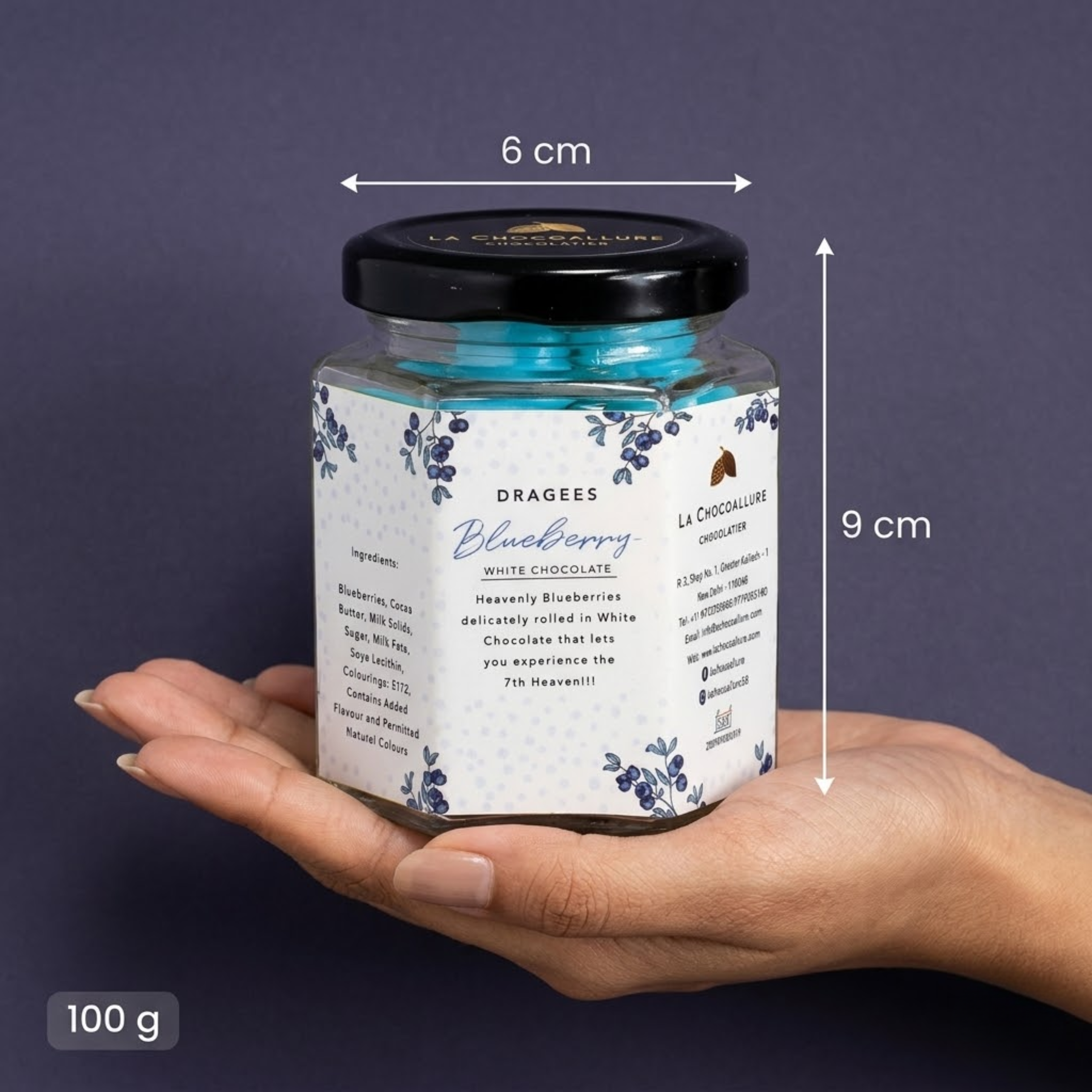 Blueberry White Chocolate Dragees | Premium Berry Chocolate Gift