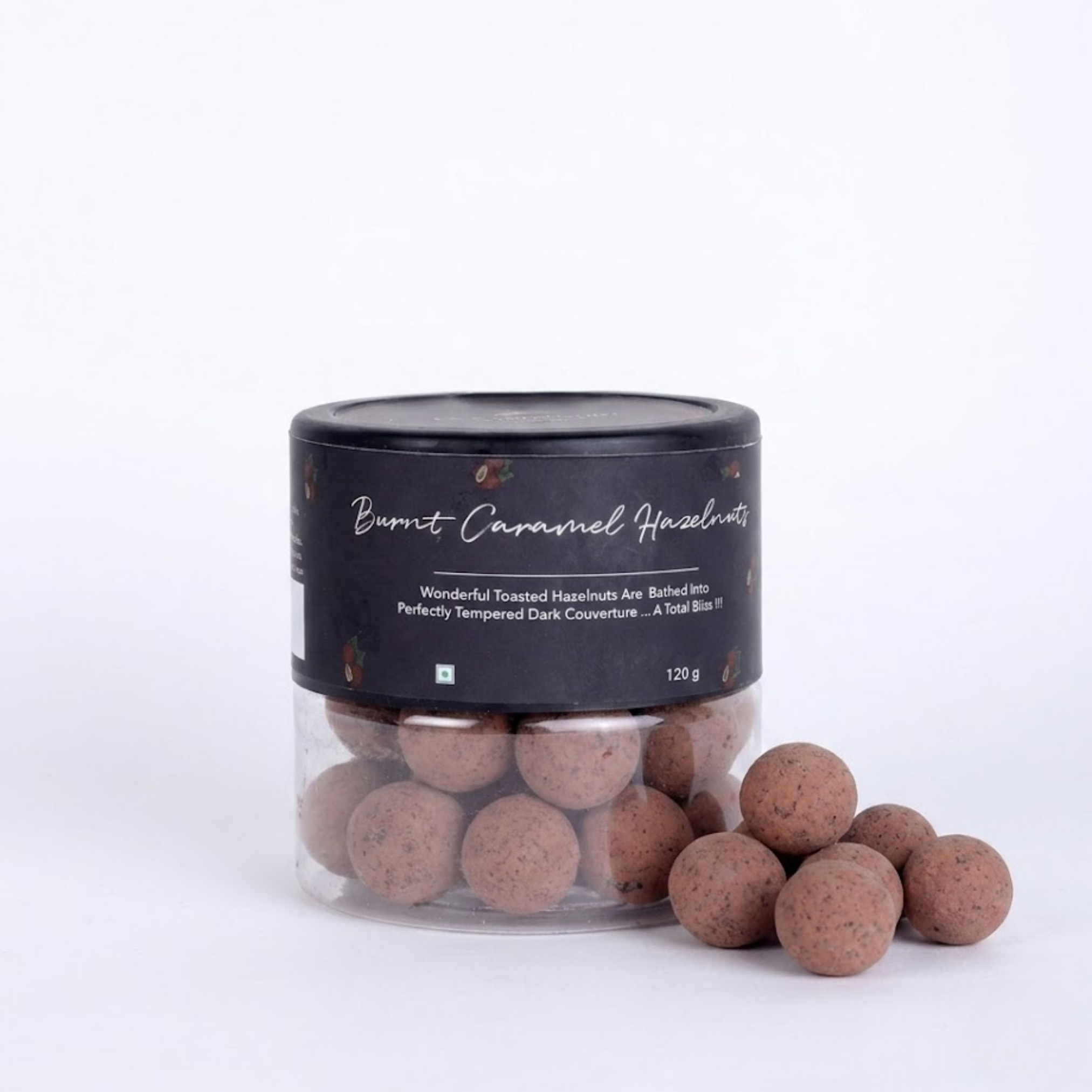 Burnt Caramel Hazelnut Dragees | Dark Chocolate Hazelnuts 120g