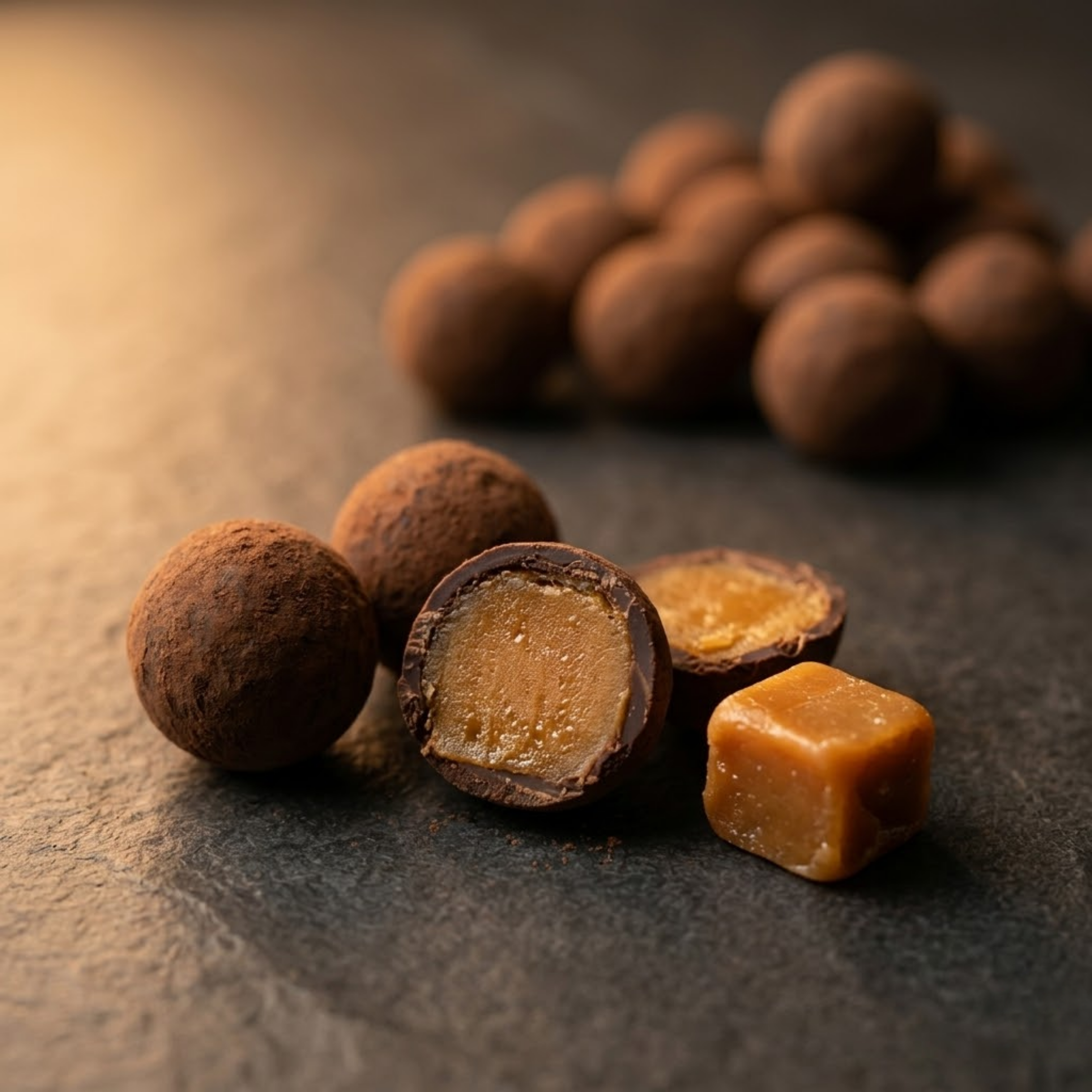 Fudgy Dark Chocolate Dragees | Soft Milk Fudge in Dark Chocolate