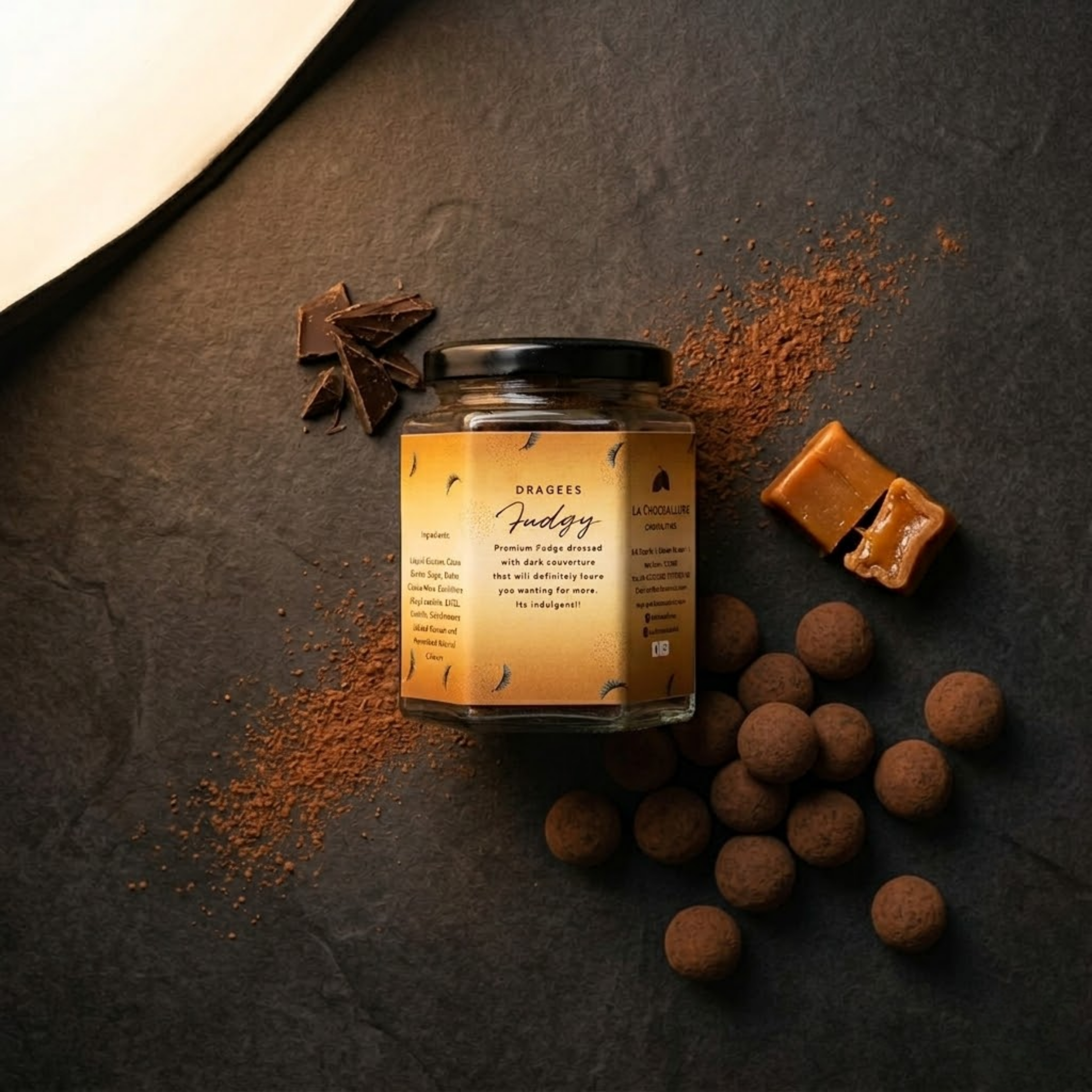 Fudgy Dark Chocolate Dragees | Soft Milk Fudge in Dark Chocolate