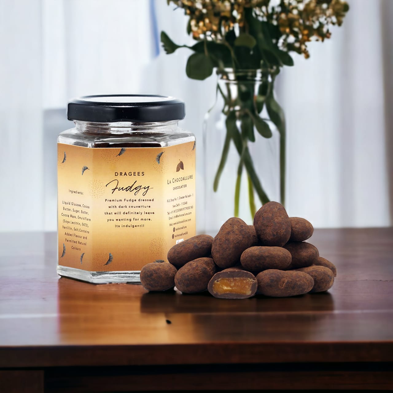 Fudgy Dark Chocolate Dragees | Soft Milk Fudge in Dark Chocolate