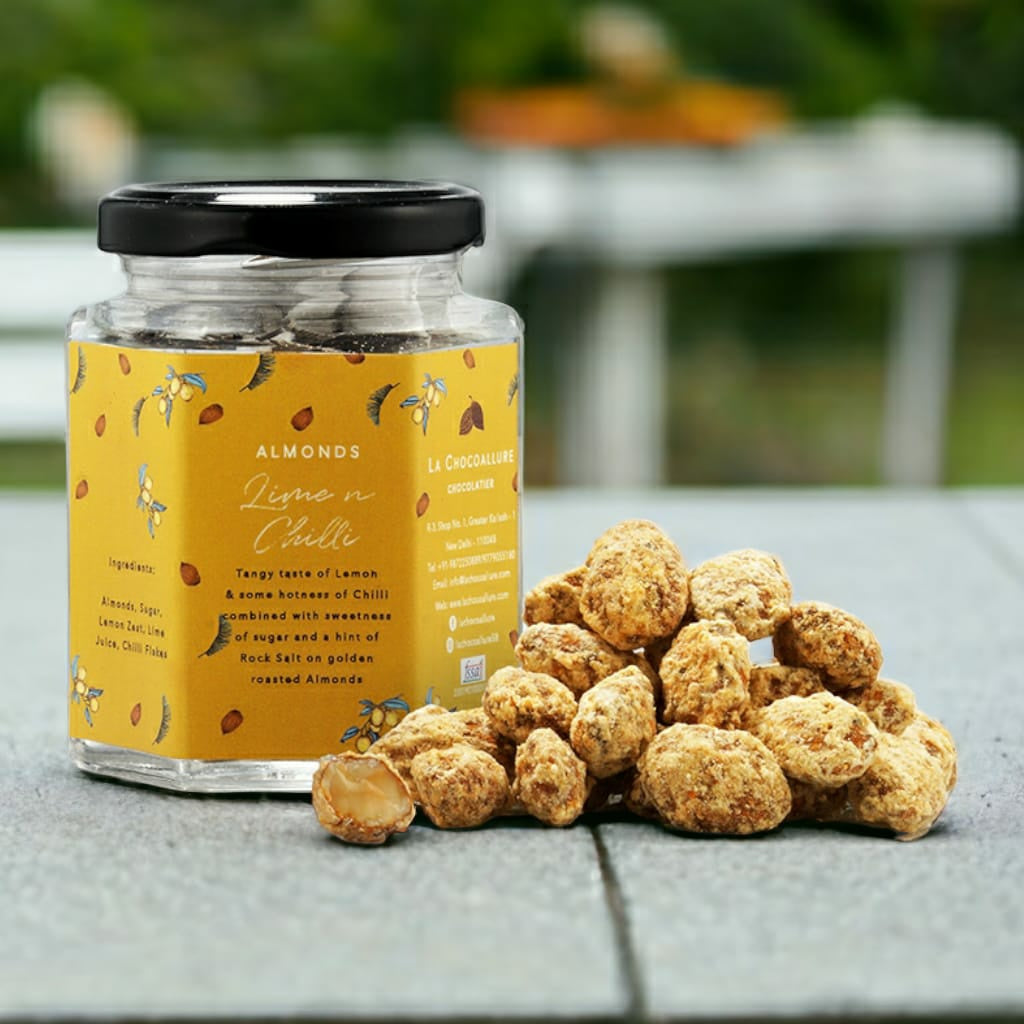 La Chocoallure Lime n Chili Almonds - A Zesty Delight for Your Taste Buds!