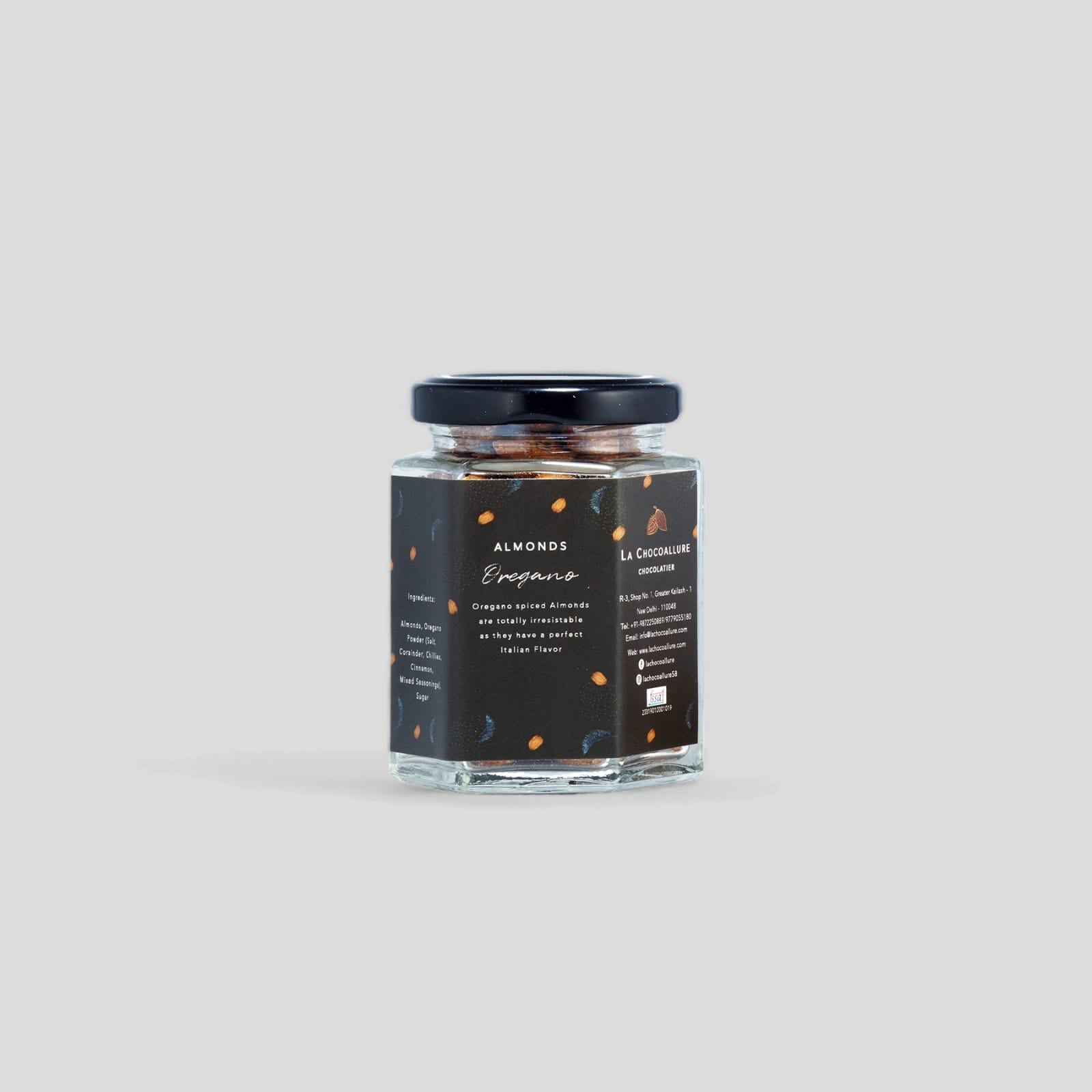 La Chocoallure Oregano Almonds: Crunchy Gourmet Delight (100 gms)