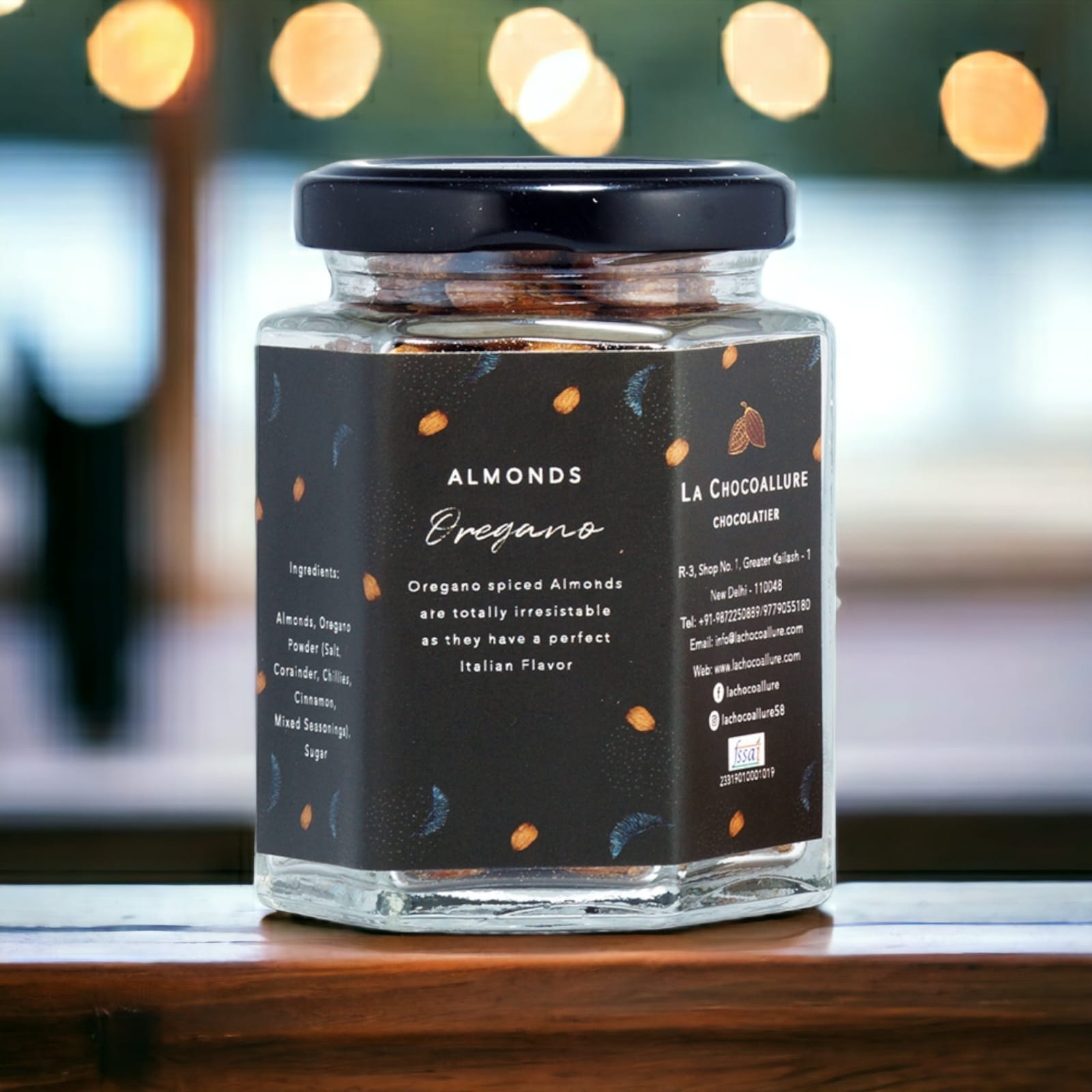 La Chocoallure Oregano Almonds: Crunchy Gourmet Delight (100 gms)
