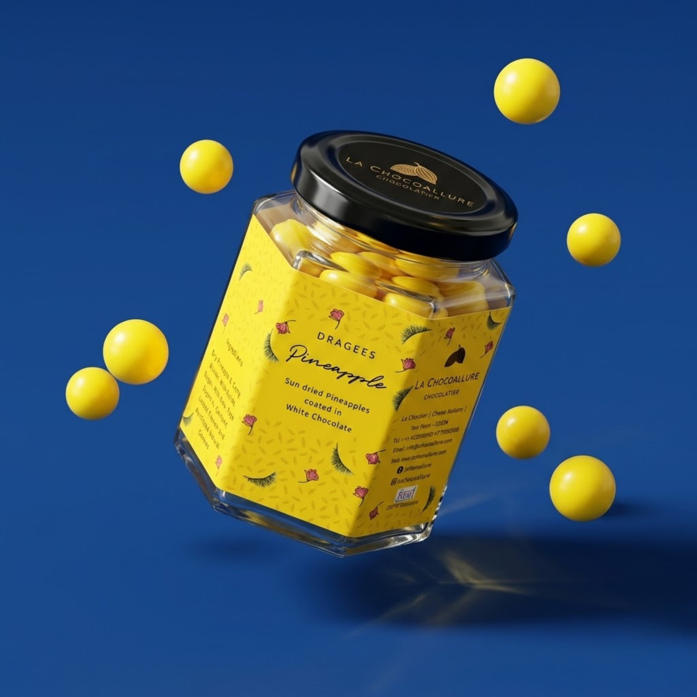 Pineapple White Chocolate Dragees | Tropical Chocolate Gift 100g