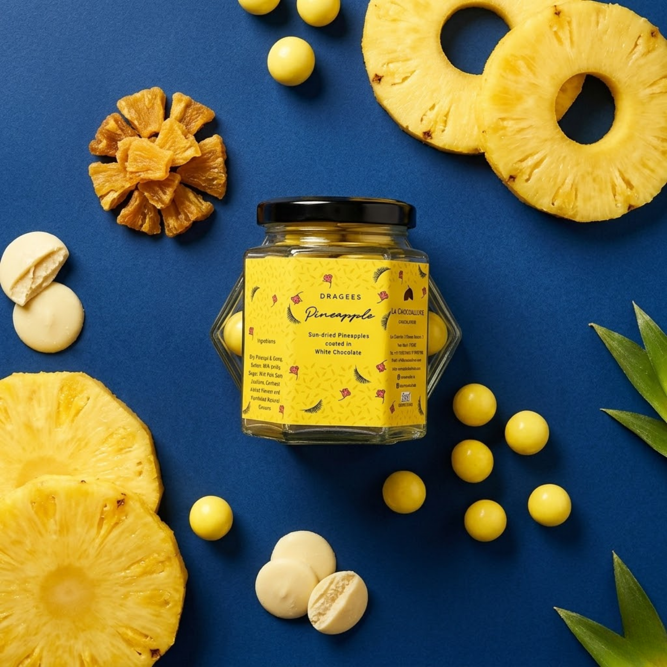 Pineapple White Chocolate Dragees | Tropical Chocolate Gift 100g