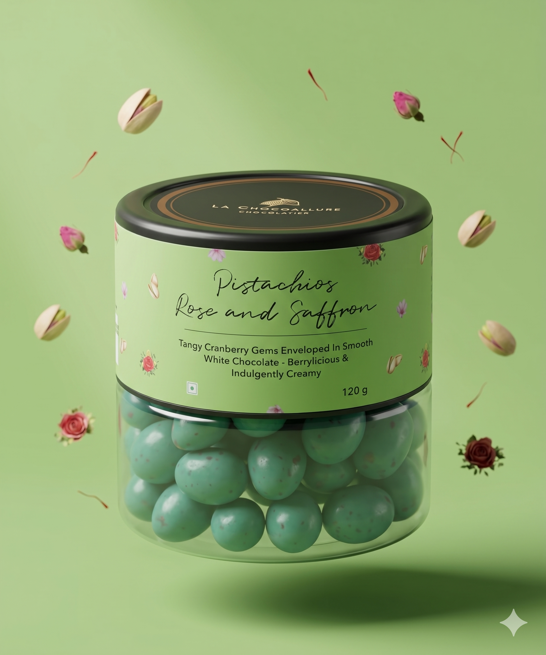 Pistachio Rose n Saffron Dragees 120g