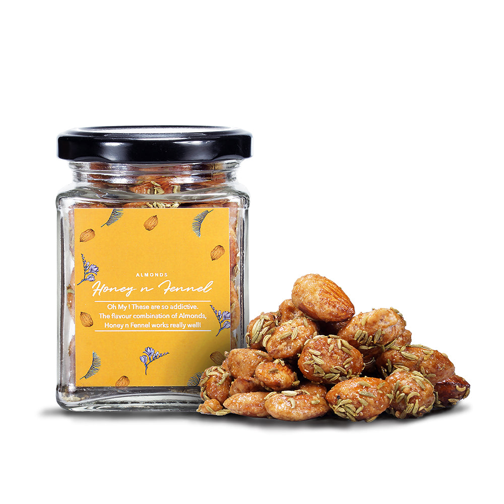honey and fennel coated almonds